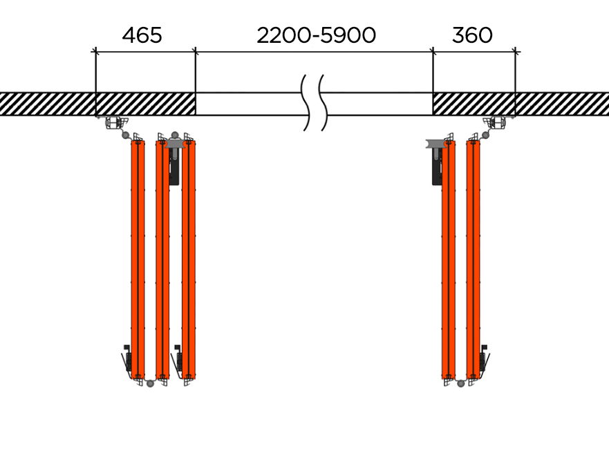 Схема открывания 3 + 2.